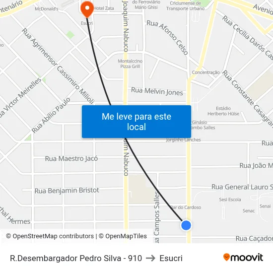 R.Desembargador Pedro Silva - 910 to Esucri map