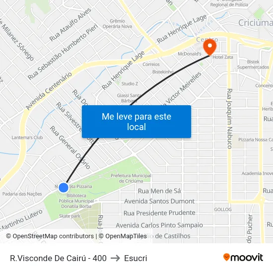 R.Visconde De Cairú - 400 to Esucri map