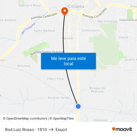 Rod.Luiz Rosso - 1810 to Esucri map