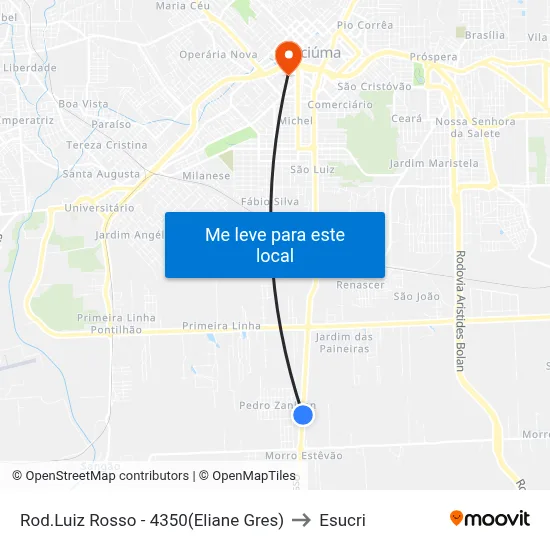 Rod.Luiz Rosso - 4350(Eliane Gres) to Esucri map