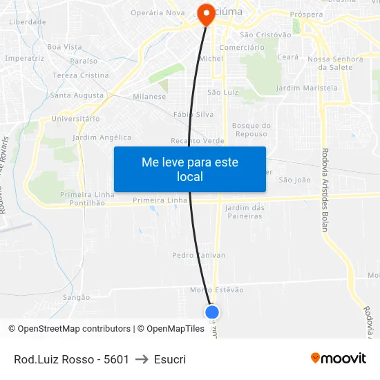 Rod.Luiz Rosso - 5601 to Esucri map