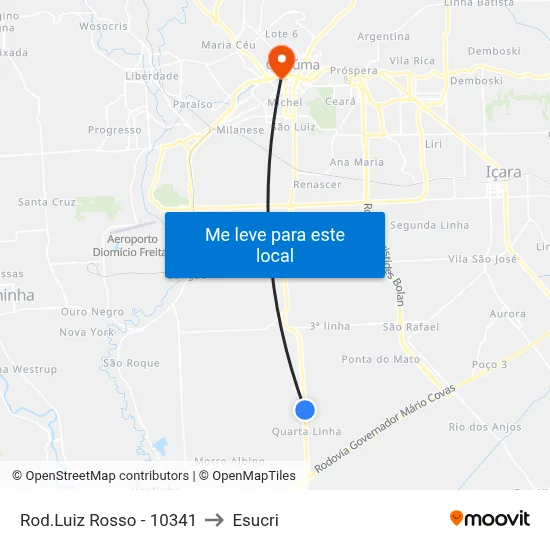 Rod.Luiz Rosso - 10341 to Esucri map