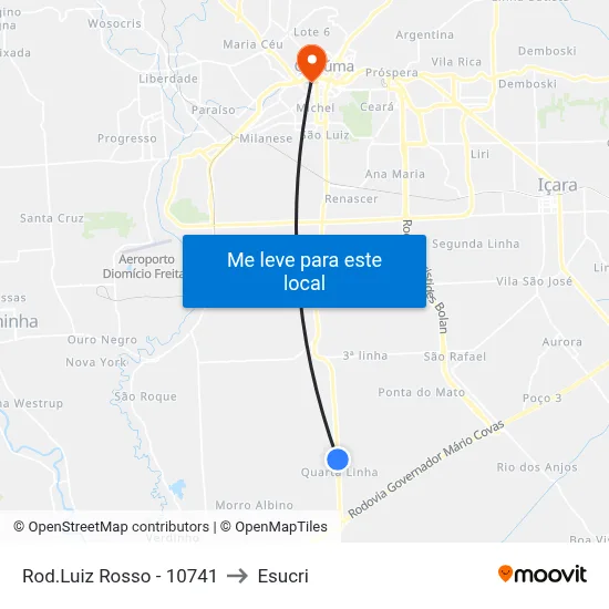 Rod.Luiz Rosso - 10741 to Esucri map