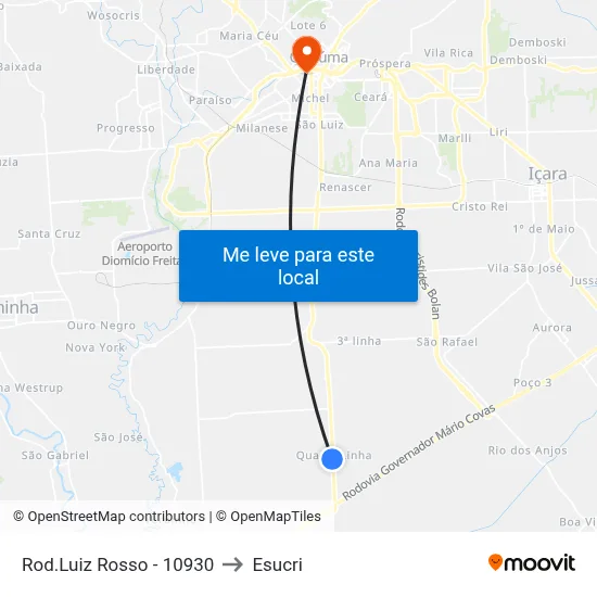 Rod.Luiz Rosso - 10930 to Esucri map