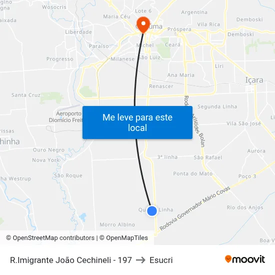 R.Imigrante João Cechineli - 197 to Esucri map