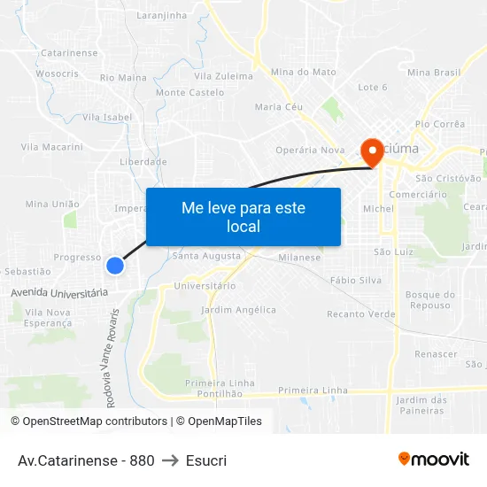 Av.Catarinense - 880 to Esucri map