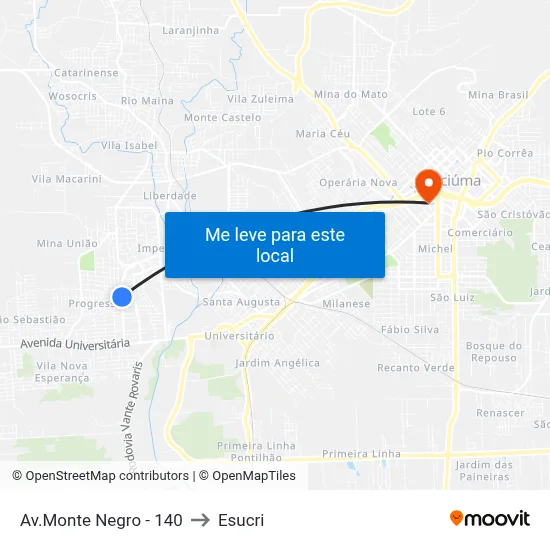 Av.Monte Negro - 140 to Esucri map