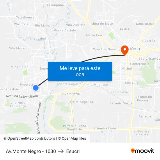 Av.Monte Negro - 1030 to Esucri map