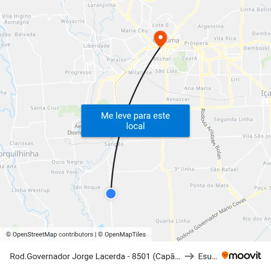 Rod.Governador Jorge Lacerda - 8501 (Capão Bonito) to Esucri map