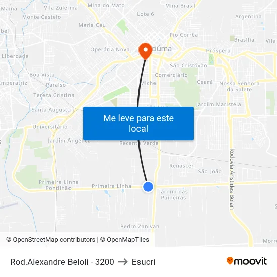 Rod.Alexandre Beloli - 3200 to Esucri map