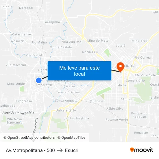 Av.Metropolitana - 500 to Esucri map