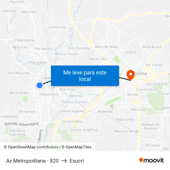 Av.Metropolitana - 820 to Esucri map