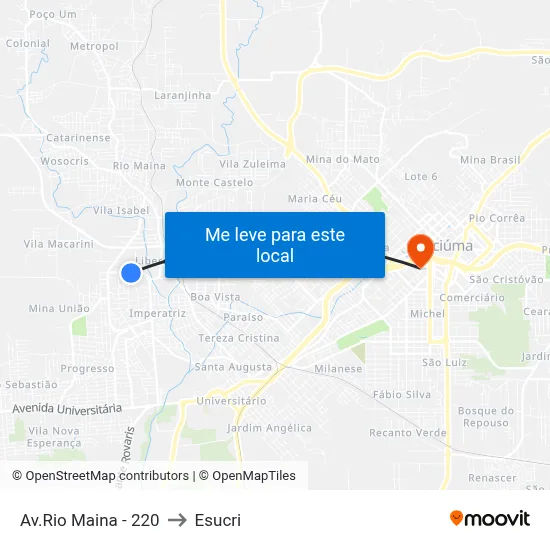 Av.Rio Maina - 220 to Esucri map