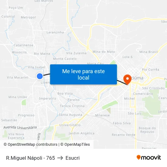 R.Miguel Nápoli - 765 to Esucri map