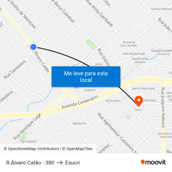 R.Álvaro Catão - 380 to Esucri map