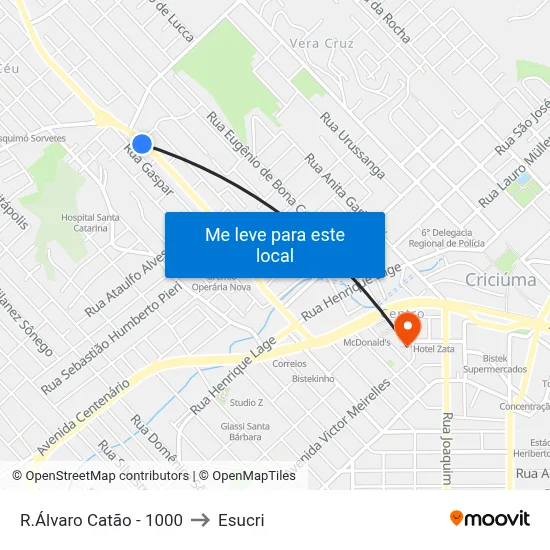 R.Álvaro Catão - 1000 to Esucri map