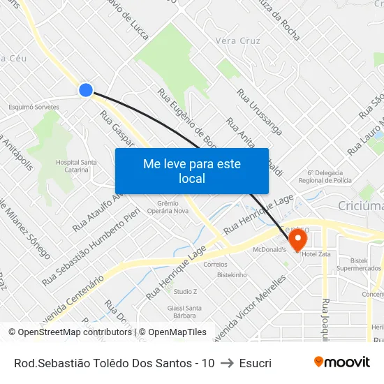 Rod.Sebastião Tolêdo Dos Santos - 10 to Esucri map