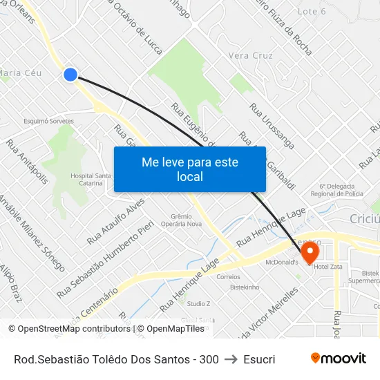 Rod.Sebastião Tolêdo Dos Santos - 300 to Esucri map