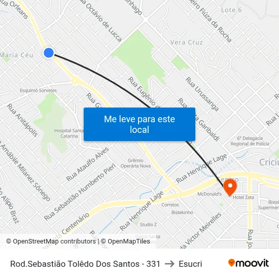 Rod.Sebastião Tolêdo Dos Santos - 331 to Esucri map