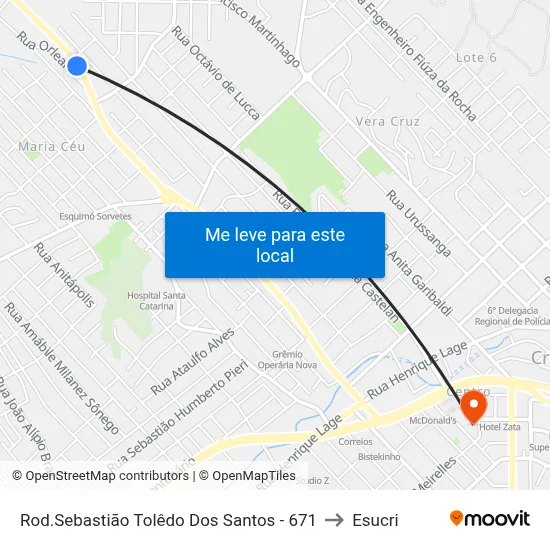 Rod.Sebastião Tolêdo Dos Santos - 671 to Esucri map