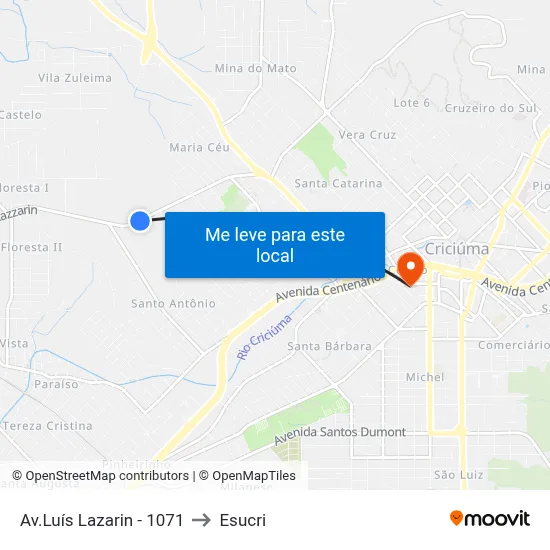 Av.Luís Lazarin - 1071 to Esucri map