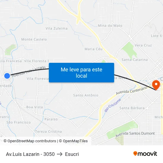 Av.Luís Lazarin - 3050 to Esucri map
