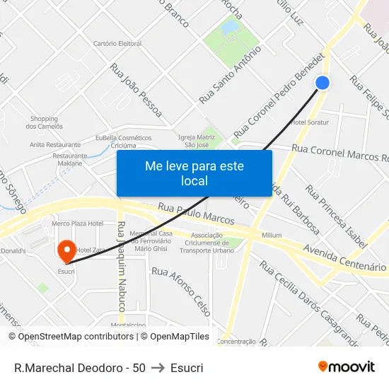 R.Marechal Deodoro  - 50 to Esucri map