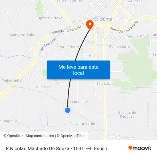 R.Nicolau Machado De Souza - 1031 to Esucri map