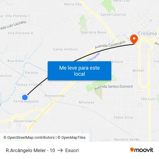R.Arcângelo Meler - 10 to Esucri map