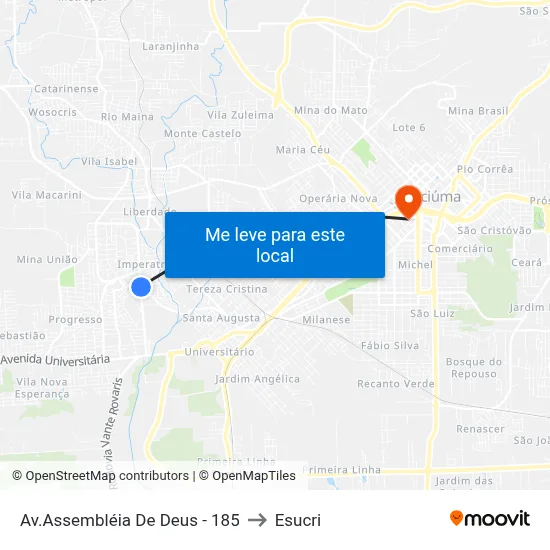 Av.Assembléia De Deus - 185 to Esucri map