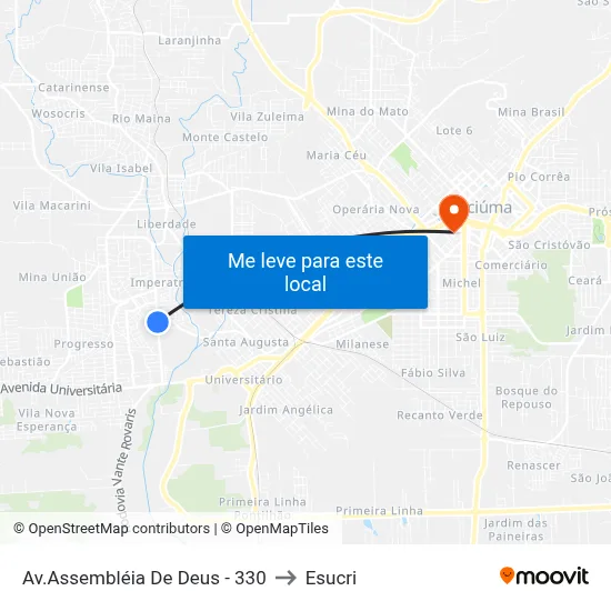 Av.Assembléia De Deus - 330 to Esucri map