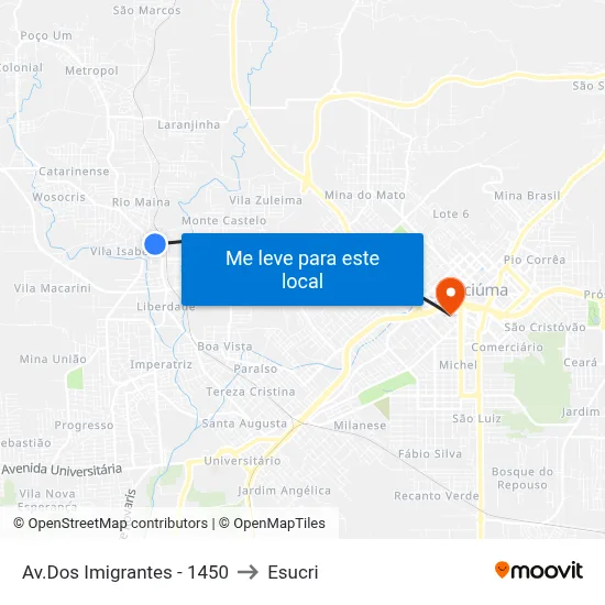 Av.Dos Imigrantes - 1450 to Esucri map