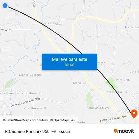 R.Caetano Ronchi - 950 to Esucri map