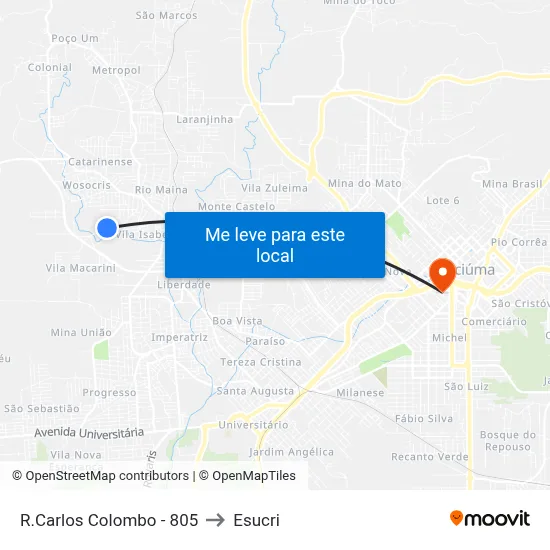 R.Carlos Colombo - 805 to Esucri map