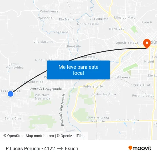 R.Lucas Peruchi - 4122 to Esucri map