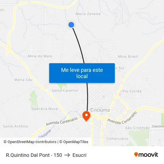 R.Quintino Dal Pont - 150 to Esucri map