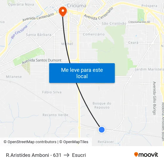R.Aristídes Amboni - 631 to Esucri map
