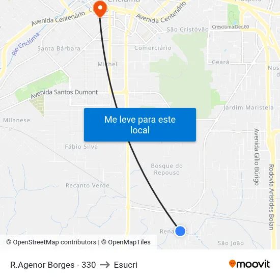 R.Agenor Borges - 330 to Esucri map