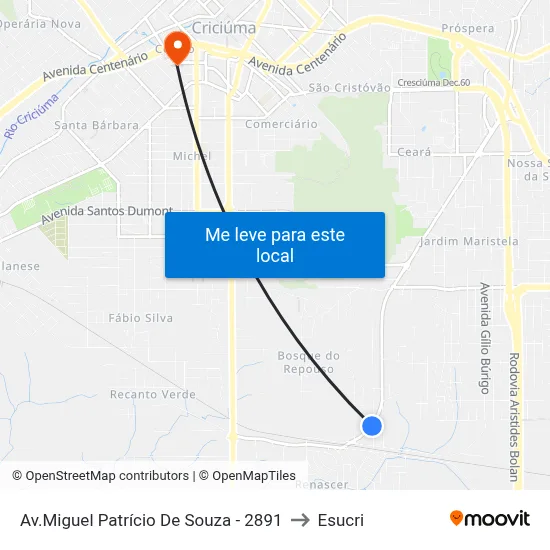 Av.Miguel Patrício De Souza - 2891 to Esucri map