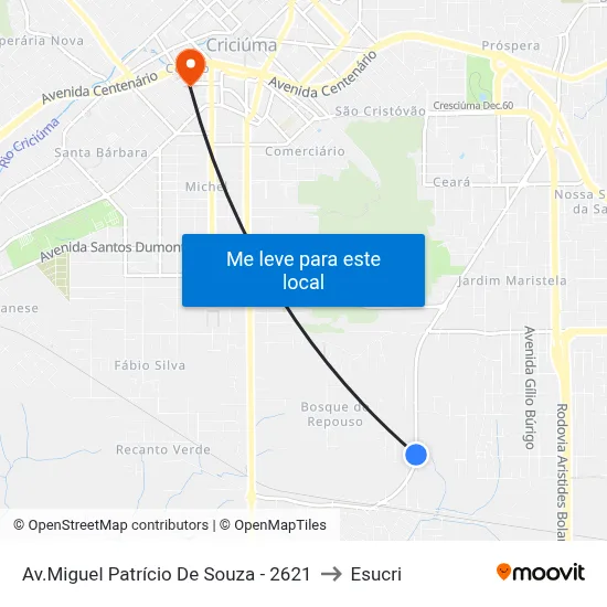 Av.Miguel Patrício De Souza - 2621 to Esucri map