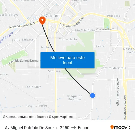 Av.Miguel Patrício De Souza - 2250 to Esucri map