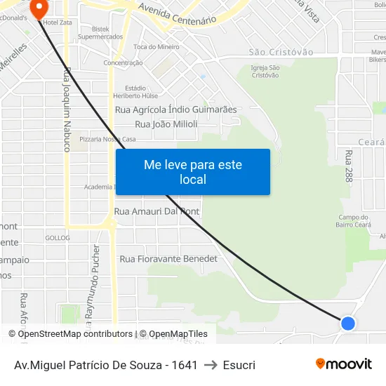 Av.Miguel Patrício De Souza - 1641 to Esucri map