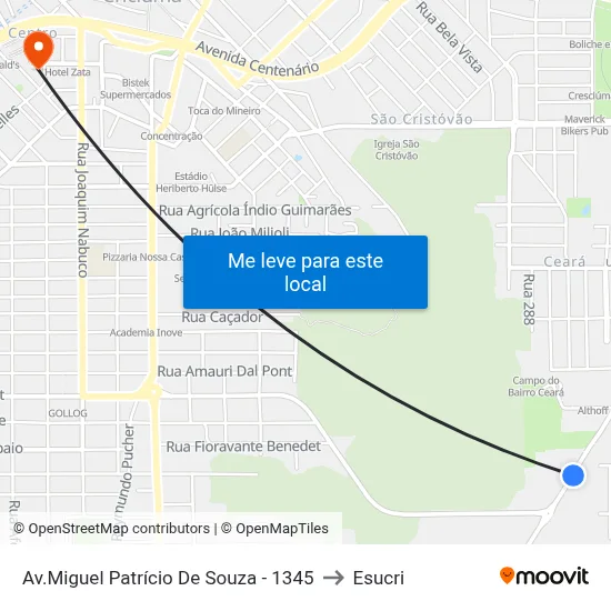 Av.Miguel Patrício De Souza - 1345 to Esucri map