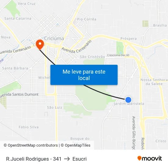 R.Juceli Rodrigues - 341 to Esucri map