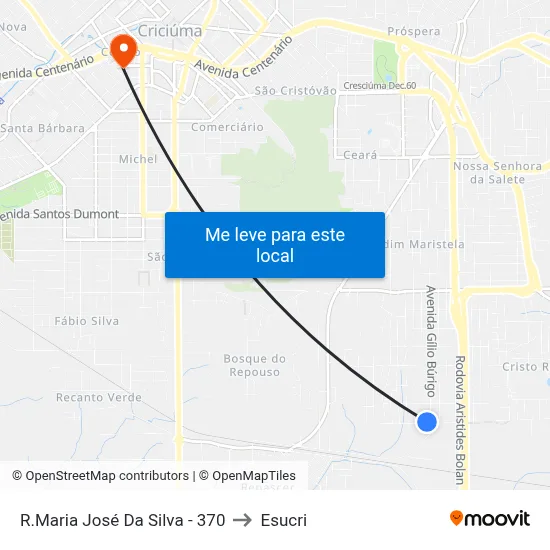 R.Maria José Da Silva - 370 to Esucri map