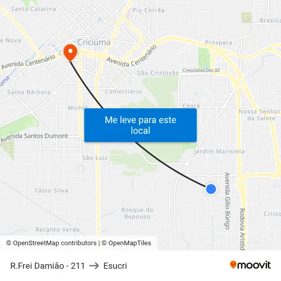 R.Frei Damião - 211 to Esucri map