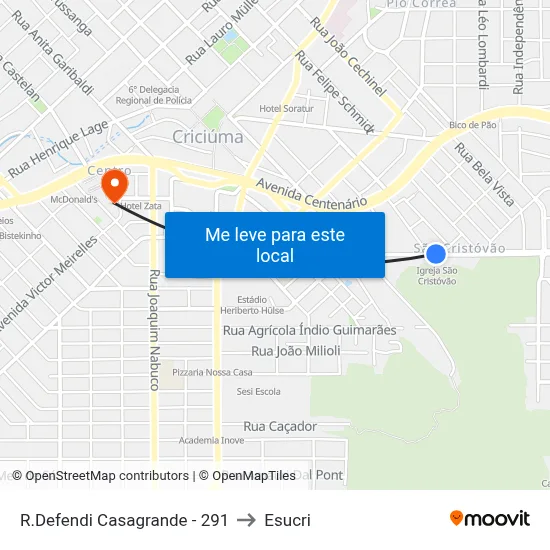 R.Defendi Casagrande - 291 to Esucri map