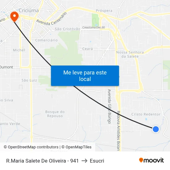 R.Maria Salete De Oliveira - 941 to Esucri map