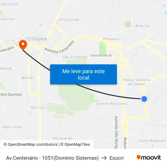 Av.Centenário - 1051(Dominio Sistemas) to Esucri map