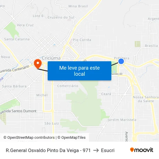 R.General Osvaldo Pinto Da Veiga - 971 to Esucri map
